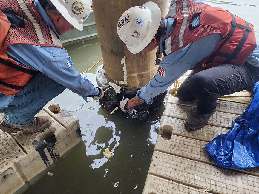 Pile-encapsulation-jacket-install